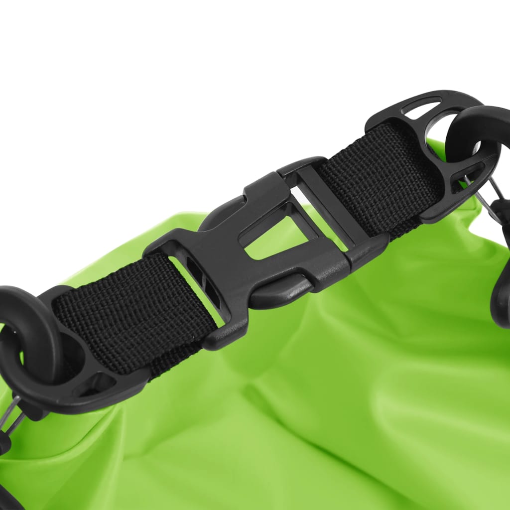 vidaXL Dry Bag with Zipper Green 5.3 gal PVC
