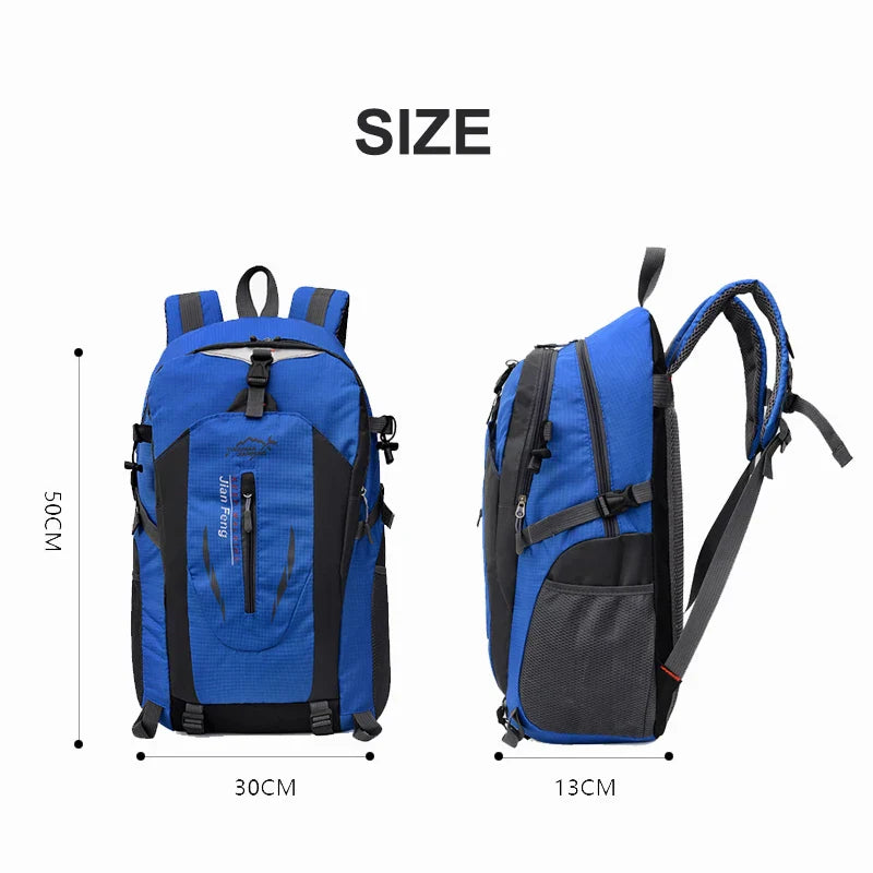 Hiking Backpack Nylon Bag Blue