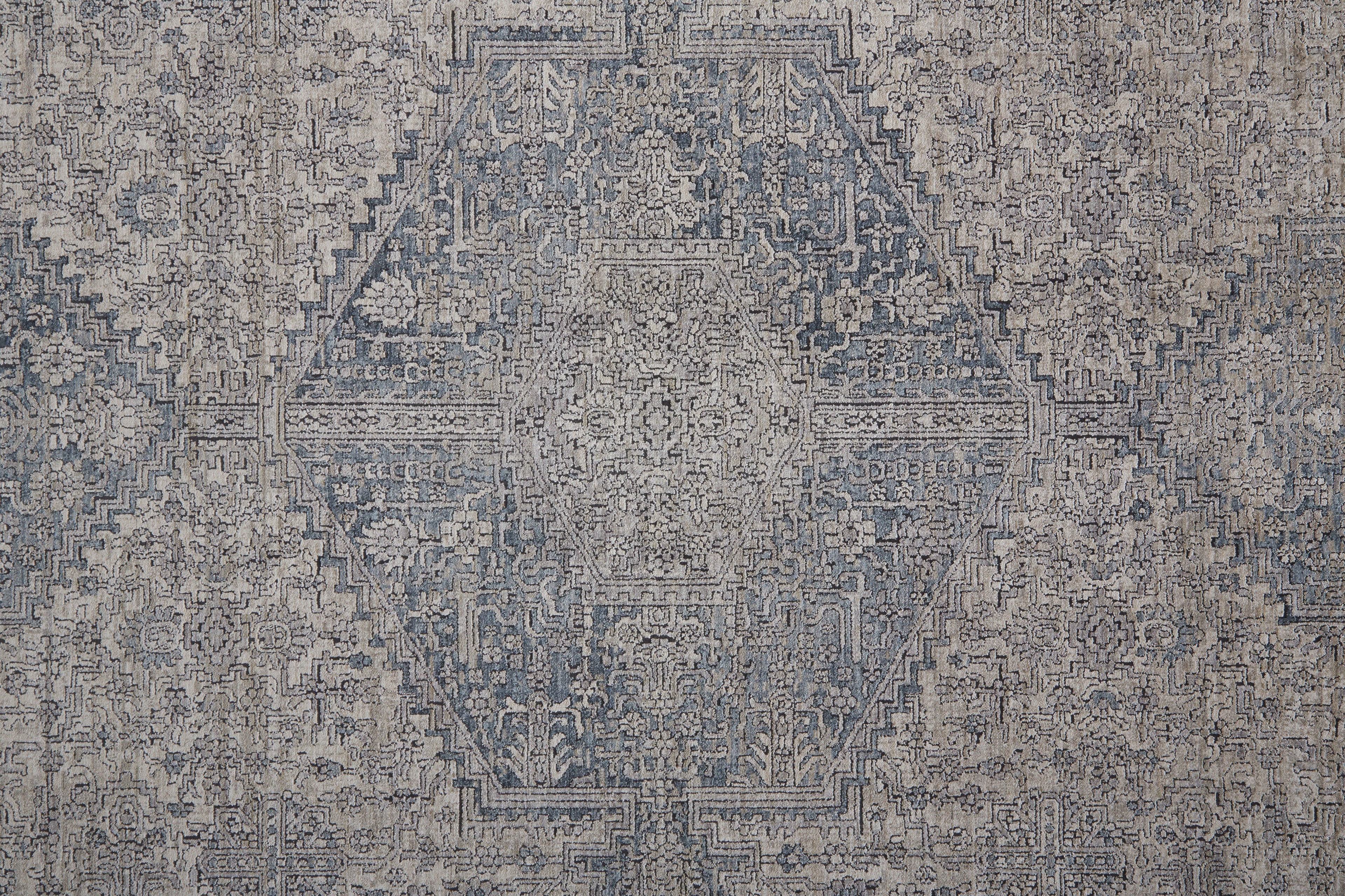 Marquette Transitional Medallion - Taupe/Gray/Blue Area Rug