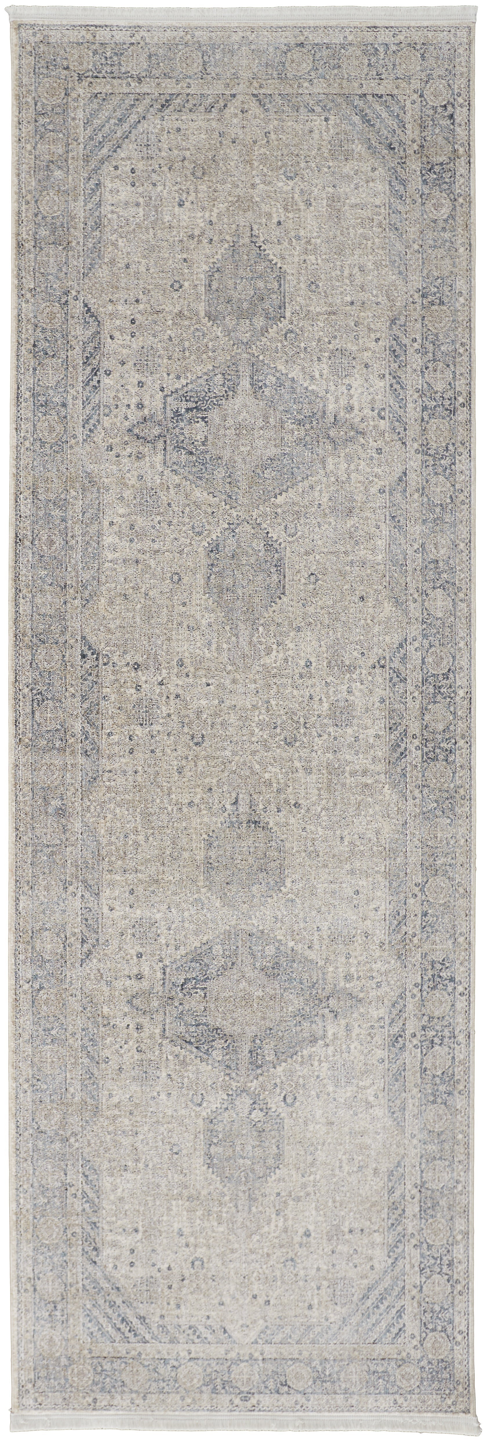 Marquette Transitional Medallion - Taupe/Gray/Blue Area Rug