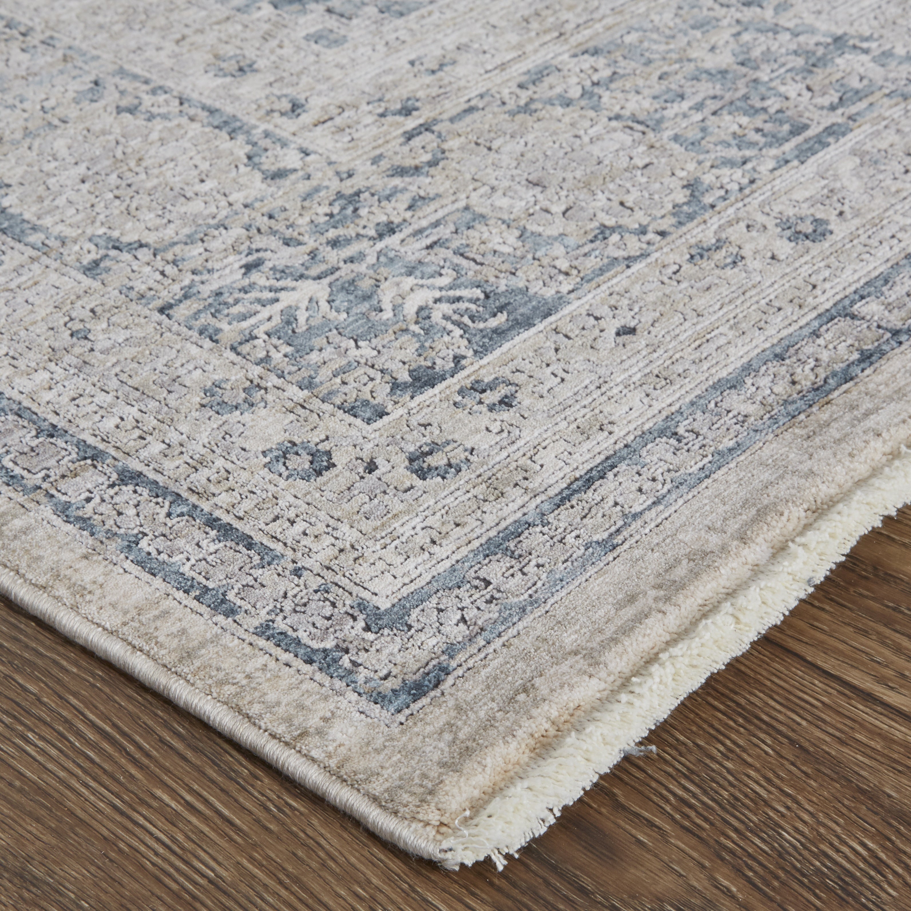 Marquette Transitional Medallion - Taupe/Gray/Blue Area Rug